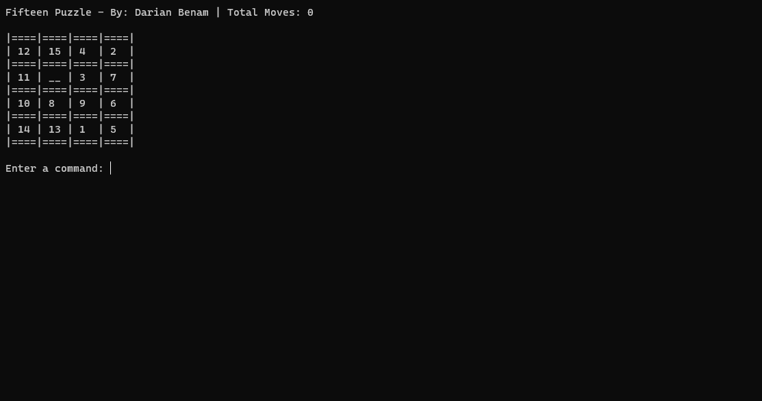 Screenshot of the game running in Windows Terminal
